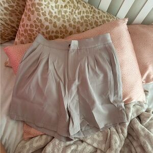 High waist light grey Tailored Shorts